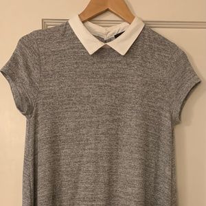 Gray collared t shirt dress